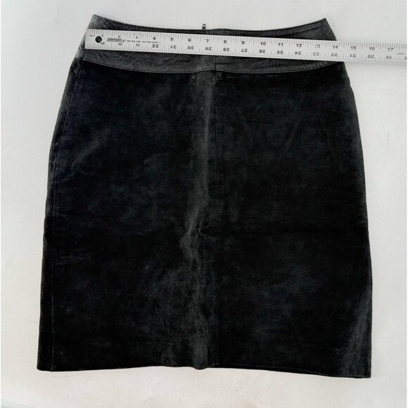 Vtg I.O.U. Leather Black Suede‎ Mini Skirt Size 9 Western Boho - Picture 9 of 12